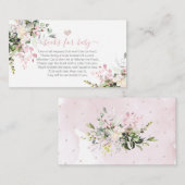 Bücher für Baby Watercolor Blush Pink Eukalyptus Begleitkarte (Vorne/Hinten)