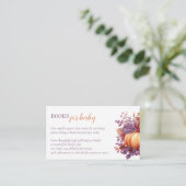 Bücher für Baby Watercolor Pumpkin Baby Dusche Begleitkarte (Stehend Vorderseite)