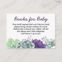 Bücher für Baby Watercolor Succulents Babydusche
