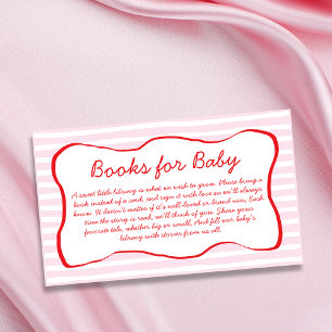 Bücher für Baby Welliger Rahmen Rosa & Rot Baby Sh Begleitkarte