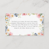 Bücher für Baby! Wildblume Babydusche Begleitkarte (Rückseite)