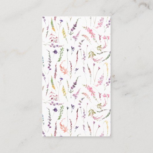 Bücher für Baby Wildblume Floral Baby Dusche Visitenkarte (Rückseite)