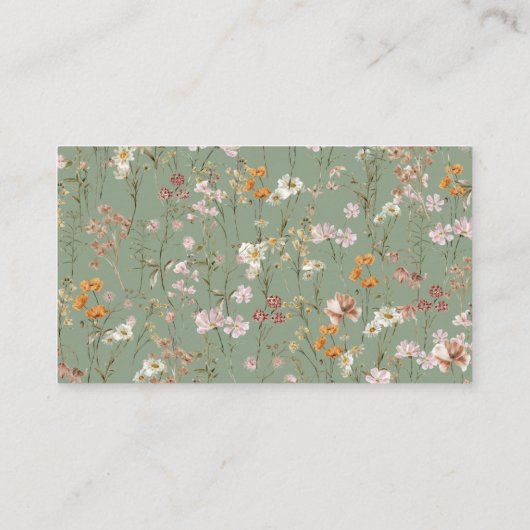 Bücher für Baby Wildblume Sage Green Baby Dusche Begleitkarte (Rückseite)