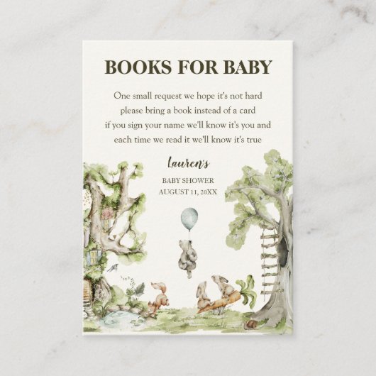 Bücher für Baby Woodland Animals Aquarelldusche Begleitkarte (Vorderseite)