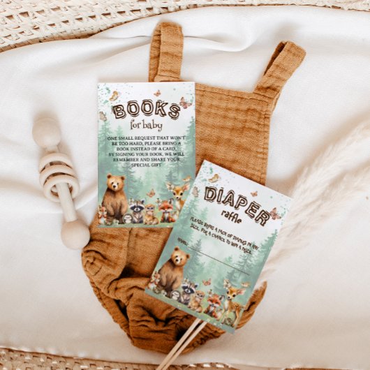 Bücher für Baby Woodland-Tiere Babydusche Begleitkarte