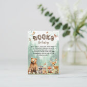 Bücher für Baby Woodland-Tiere Babydusche Begleitkarte (Stehend Vorderseite)