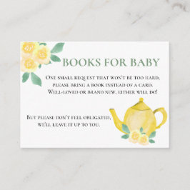 Bücher für Baby Yellow Teapot Babydusche Begleitkarte