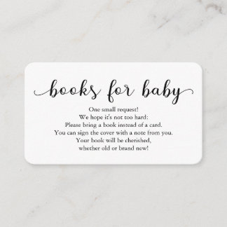 Bücher für Babyausweis-Beilage für Babydusche Begleitkarte