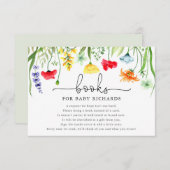 Bücher für Babybäder mit bunten Wildblumen Babydus Begleitkarte (Vorne/Hinten)