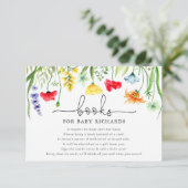 Bücher für Babybäder mit bunten Wildblumen Babydus Begleitkarte (Stehend Vorderseite)