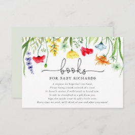 Bücher für Babybäder mit bunten Wildblumen Babydus Begleitkarte