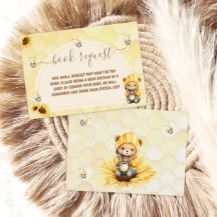 Bücher für Babybär Honigbiene Gelbe Babyparty Begleitkarte