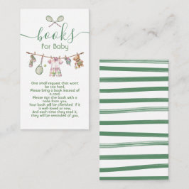 Bücher für Babybettchen mit Preppy Tennis Boy Begleitkarte