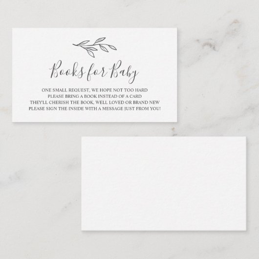 Bücher für Babybettkarte Begleitkarte (Vorne/Hinten)