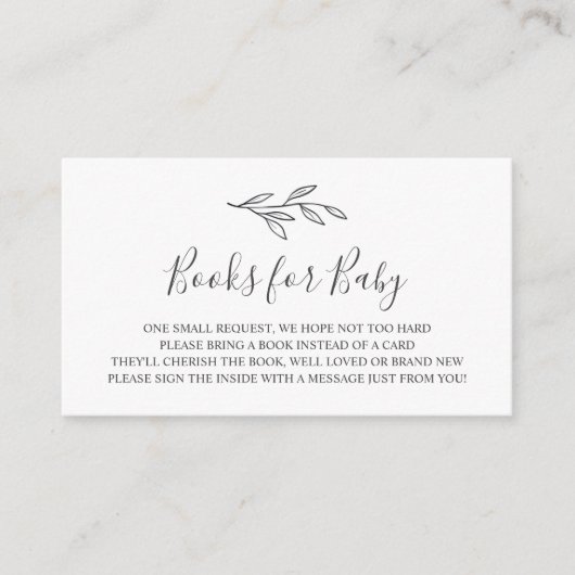 Bücher für Babybettkarte Begleitkarte (Vorderseite)