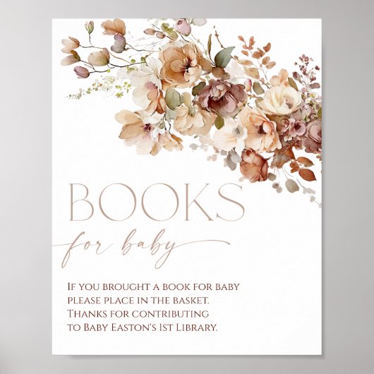 Bücher für Babyboho Herbst rustikal florale Poster (Vorne)
