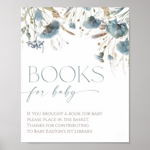 Bücher für Babyboho staubige blaue Wildblume Poster