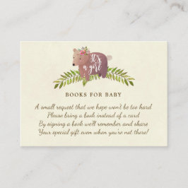 Bücher für Babybuchanfragen niedliche Bärenfrau Begleitkarte