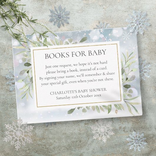Bücher für Babybuchanfragen Winterdusche Begleitkarte