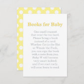 Bücher für Babyduschanfrage Gelb und Grau Begleitkarte (Vorne/Hinten)