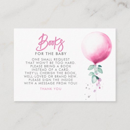 Bücher für Babydusche Begleitkarte (Vorderseite)