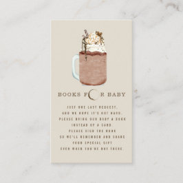 Bücher für Babydusche mit Ei-Kaffee Buchanfrage Begleitkarte