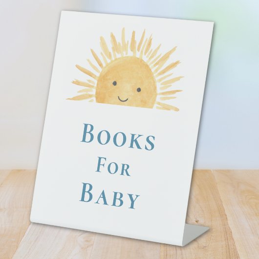 Bücher für Babydusche mit Sonnenschein Sockelschild
