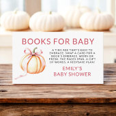 Bücher für Babydusche Pink Bow Pumpkin Begleitkarte