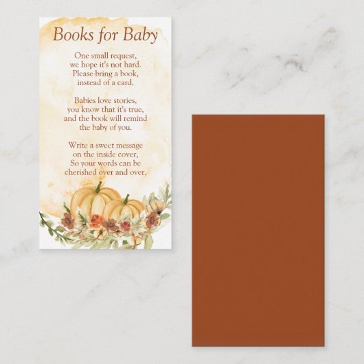 Bücher für Babyduschpumpen Begleitkarte (Vorne/Hinten)