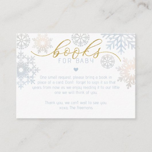 Bücher für Babykarte - Blue Winter Show Begleitkarte (Vorderseite)