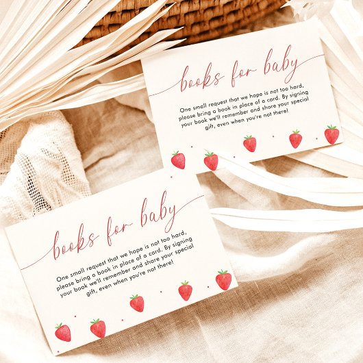 Bücher für Babykarte, ErdbeerBaby-Dusche Einladung
