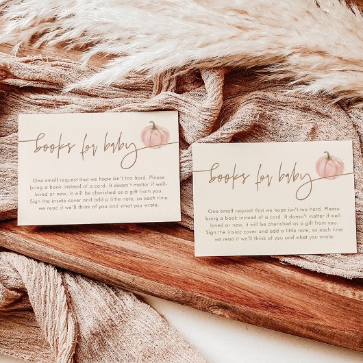Bücher für Babykarte, Fall Pink Pumpkin Baby Dusch Einladung