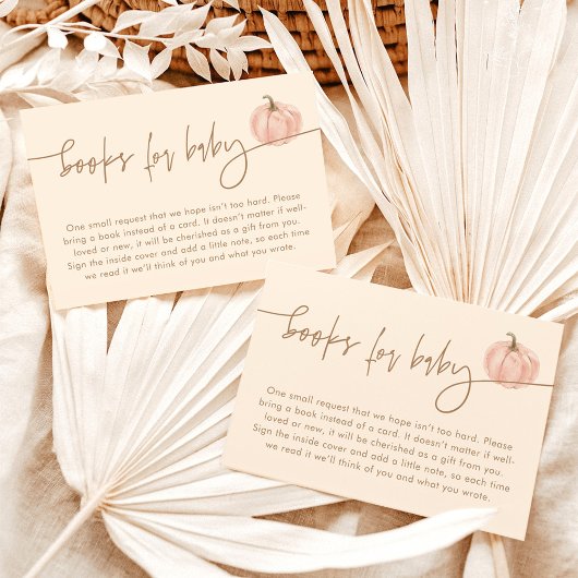 Bücher für Babykarte, Fall Pink Pumpkin Baby Dusch Einladung