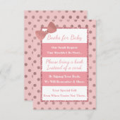 Bücher für Babykarte, gepresst, rosa Begleitkarte (Vorne/Hinten)