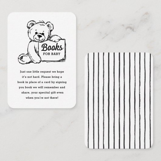 Bücher für Babykarte, Minimalistische Babydusche Platzkarte (Vorne/Hinten)