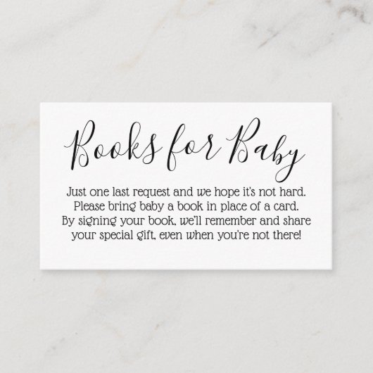 Bücher für Babykarten Begleitkarte (Vorderseite)