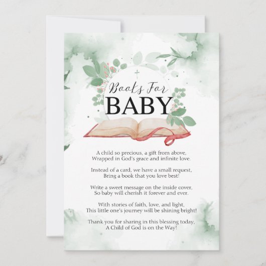 Bücher für Babykarten Einladung (Vorderseite)