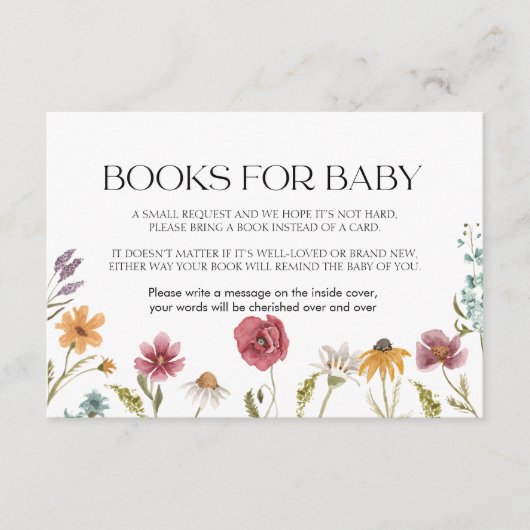 Bücher für Babykartenfloral Begleitkarte (Vorderseite)