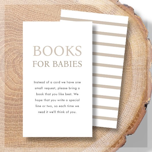 Bücher für Babys | Beige neutrale Zweiwindusche Begleitkarte