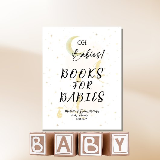 Bücher für Babys Oh Babys! Neutrale Zwillingsstorc Sockelschild