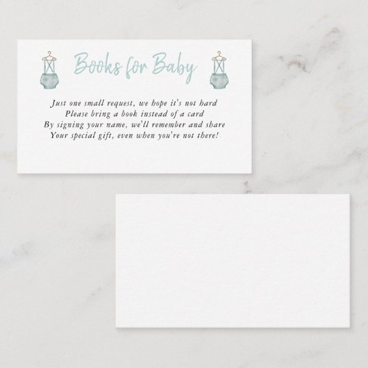 Bücher für Babyverpackungskarten Telefonnummerkarte (Vorne/Hinten)