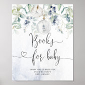 Bücher für Babyzeichen. Winterblaue Bücher für das Poster (Vorne)