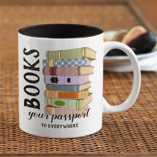 Bücher für Buchliebhaber in aller Welt Zweifarbige Tasse