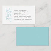Bücher für das Baby, Creative tiffany graues Skrip Begleitkarte (Vorne/Hinten)