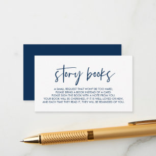 Bücher für das Baby, Moderne Minimal Navy Blue Begleitkarte