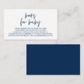 Bücher für das Baby, Moderne Minimal Navy Blue Begleitkarte (Vorne/Hinten)