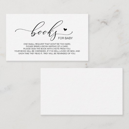 Bücher für das Baby, Modernes Luxuskript Begleitkarte (Vorne/Hinten)