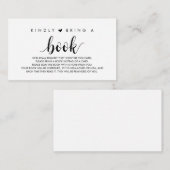 Bücher für das Baby, Modernes Niedliches Schwarzes Begleitkarte (Vorne/Hinten)