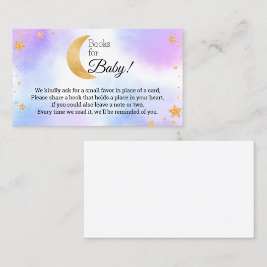 Bücher für das Baby über dem Mond Begleitkarte (Vorne/Hinten)
