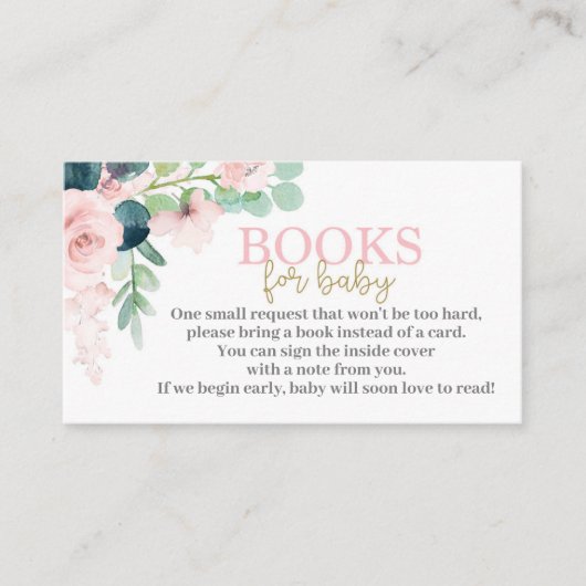 Bücher für die Baby Girl-Gehäuse-Karte Begleitkarte (Vorderseite)